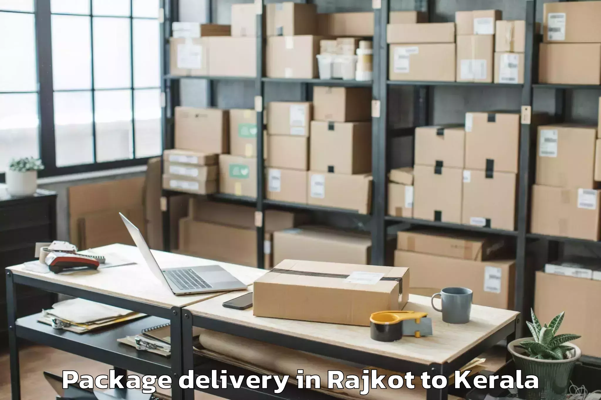 Hassle-Free Rajkot to Central University Of Kerala K Package Delivery